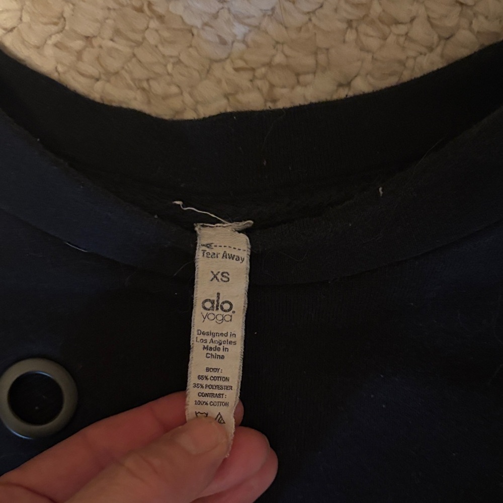 ALO Yoga Black Sweater with Eyelet Details - Picture 3 of 3